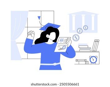 Approval letter isolated cartoon vector illustrations. Happy girl in awe of reading the good news, getting student loan approval letter, educational process, college choice vector cartoon.