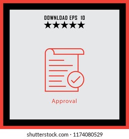 Approval  line icon
