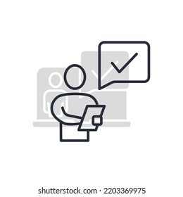 Symbol der Genehmigungszeile. Einfache Elementgrafik. Entwurf des Genehmigungskonzepts mit Symbolen.