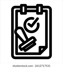 Approval Line Icon Vector Illustration