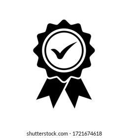 approval medal icon symbol vector on white background. award icon. editable