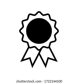 símbolo de icono de medalla de aprobación vector sobre fondo blanco. icono de premio. editable