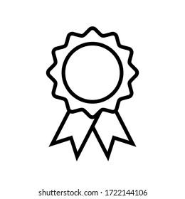 approval medal icon symbol vector on white background. award icon. editable