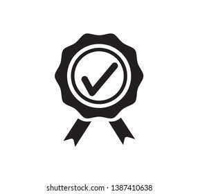 Approval medal icon vector logo template