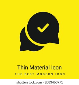 Approval minimal bright yellow material icon