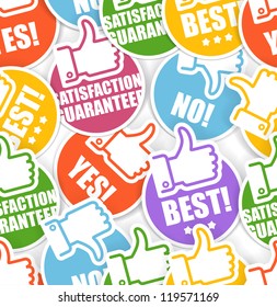 Approval paper stickers seamless background