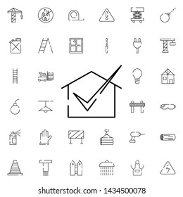 approval of the plan at home icon. Universal set of construction for website design and development, app development