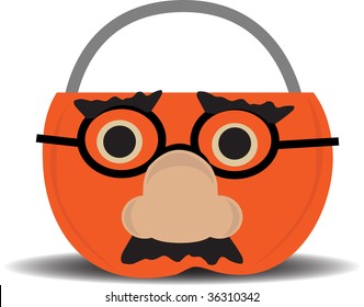Approval Pumpkin Candy Holder Wearing Disguise