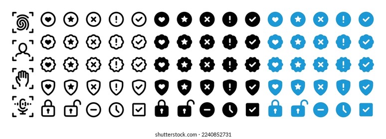 Approval and security mark icon set