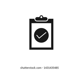 Approval sign, tick mark icon on the clipboard 
