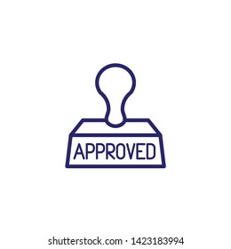 Approval and Signature Icon with approved imagery - to show someone's given the go ahead