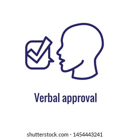 Approval and Signature Icon with approved imagery - to show someone's given the go ahead
