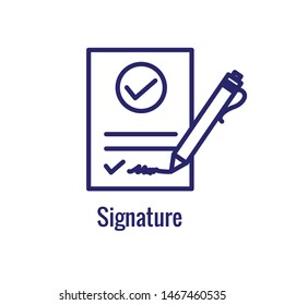 Approval and Signature Icon with approved imagery - to show someone's given the go ahead