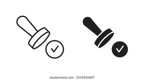 Approval stamp flat simple vector symbols illustration.