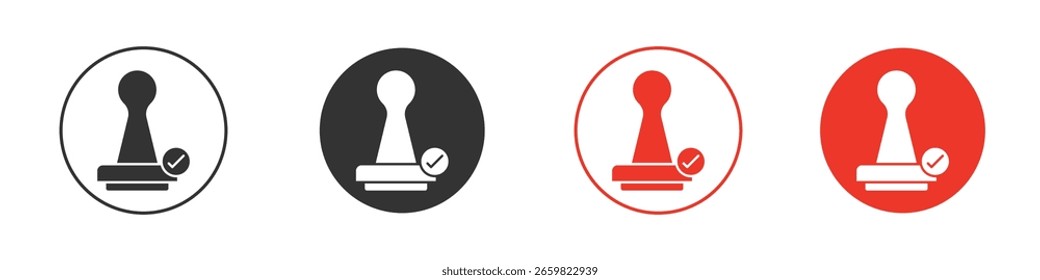 Icono del sello de Aprobación para el logotipo, símbolo de la muestra del Vector para el diseño