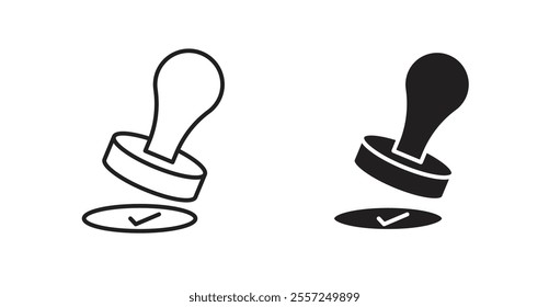 Approval stamp Icon set. vector illustration set