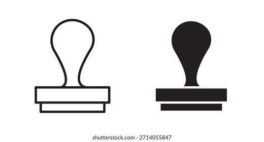 Diseños de Vector de silueta de icono de sello de Aprobación. Trazos editables