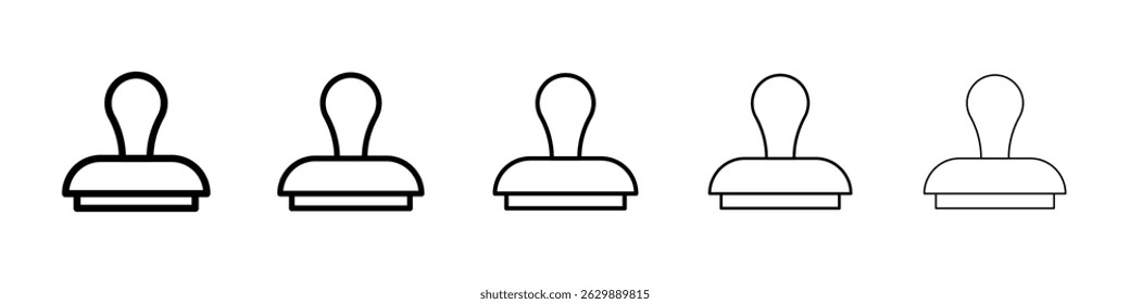 Approval stamp icon Simple thin line flat symbol