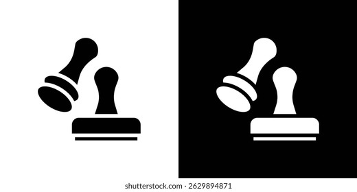 Approval stamp icon in solid flat trendy design style.