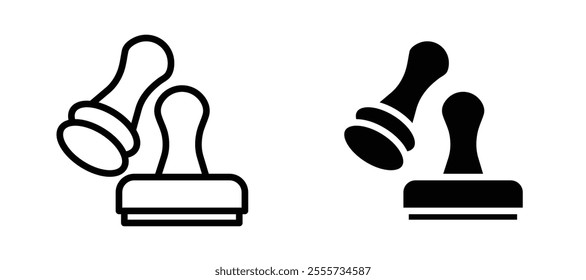 Approval stamp icon symbol collection on white background.