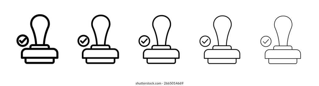 Symbol für Genehmigungsstempel Symbol für Webdesign.einfache Zeile, Vektorsymbol. Logo-Illustration