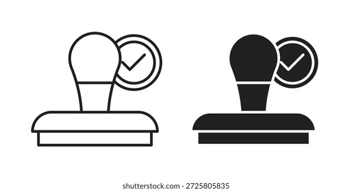 Símbolo de sello de Aprobación. Vector EPS 10. icono de línea y glifo