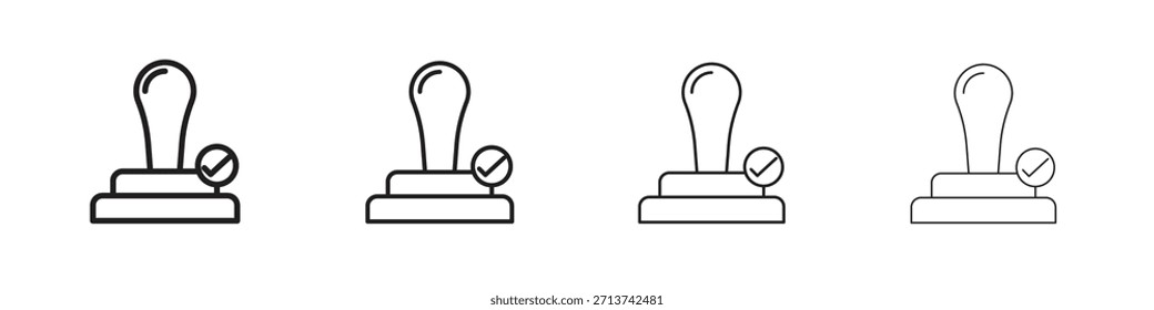 Icono de sello de Aprobación. Vector de pictogramas aislados.