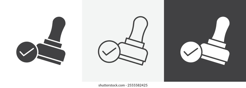 Approval stamp icon vector set for ui designs