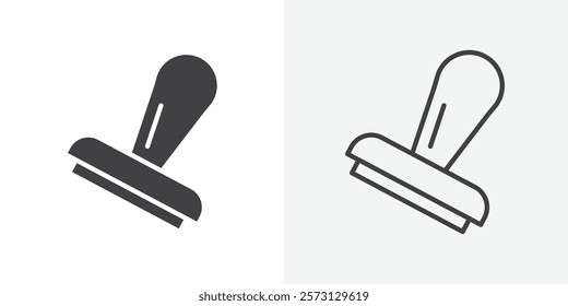 Approval stamp icons. flat and line style set