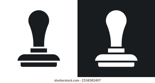 Approval stamp icons in solid black and white colors