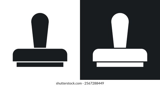 Approval stamp icons in solid black and white colors