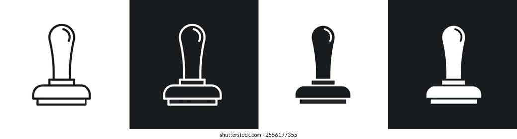 Approval stamp linear icon set for app, and web design.