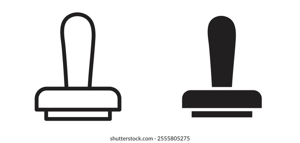 Approval stamp liner icon vector set.