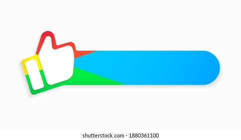 Approval symbol, class, like. Bright colorful sticker isolated on a light background. Vector illustration 