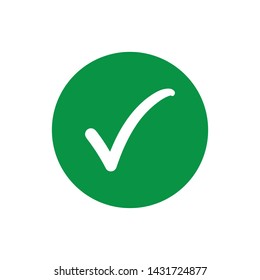 Approval tick doodle, hand drawn checkmark