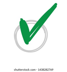 Approval tick doodle, hand drawn checkmark