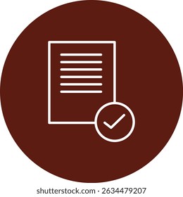 Approval Vector Line Circle Icon Design