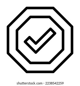 Approval Vector Line Icon Design