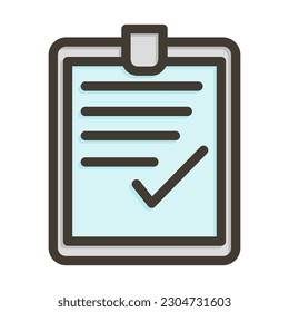 Diseño de iconos de colores rellenos de línea gruesa del vector de aprobación