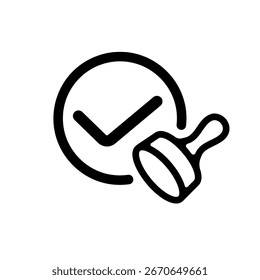 Aprovação, ilustração de ícone de vetor de verificação