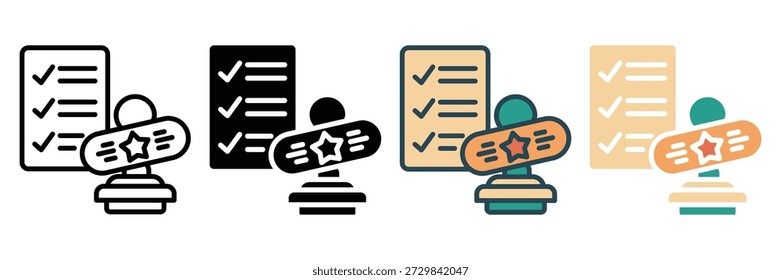 Aprobación icono de Web colección de estilo múltiple