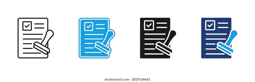 Approval web icon multiple style collection