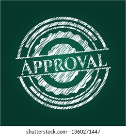 Approval written with chalkboard texture