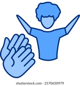 Approval-seeking Icon - Lineal Blue Style - People Pleaser Theme