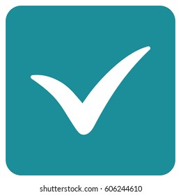 Approve Box vector icon. Flat soft blue symbol. Pictogram is isolated on a white background. Designed for web and software interfaces.