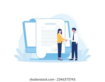 Approve business contract documents trending concept flat illustration