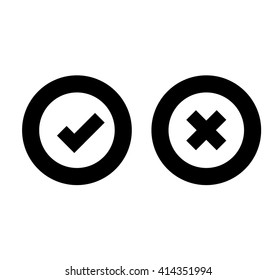 Approve Cancel Vector Icon Stock Vector (Royalty Free) 414351994 ...