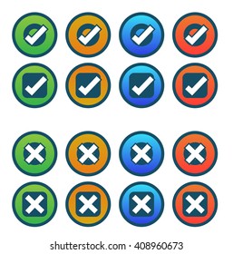 Approve and Cancel Vector Symbols Set