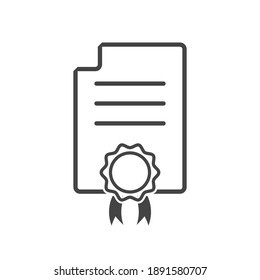 Approve certificate icon on white isolated background.