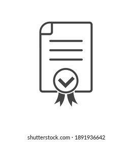 Approve certificate icon on white isolated background.
